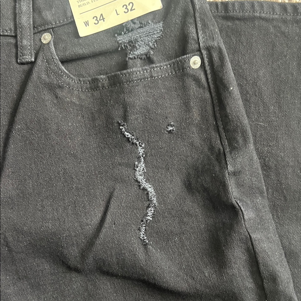 Abercrombie & Fitch Men's Slim Straight Black Jeans - Picture 2 of 6